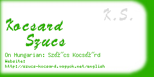 kocsard szucs business card